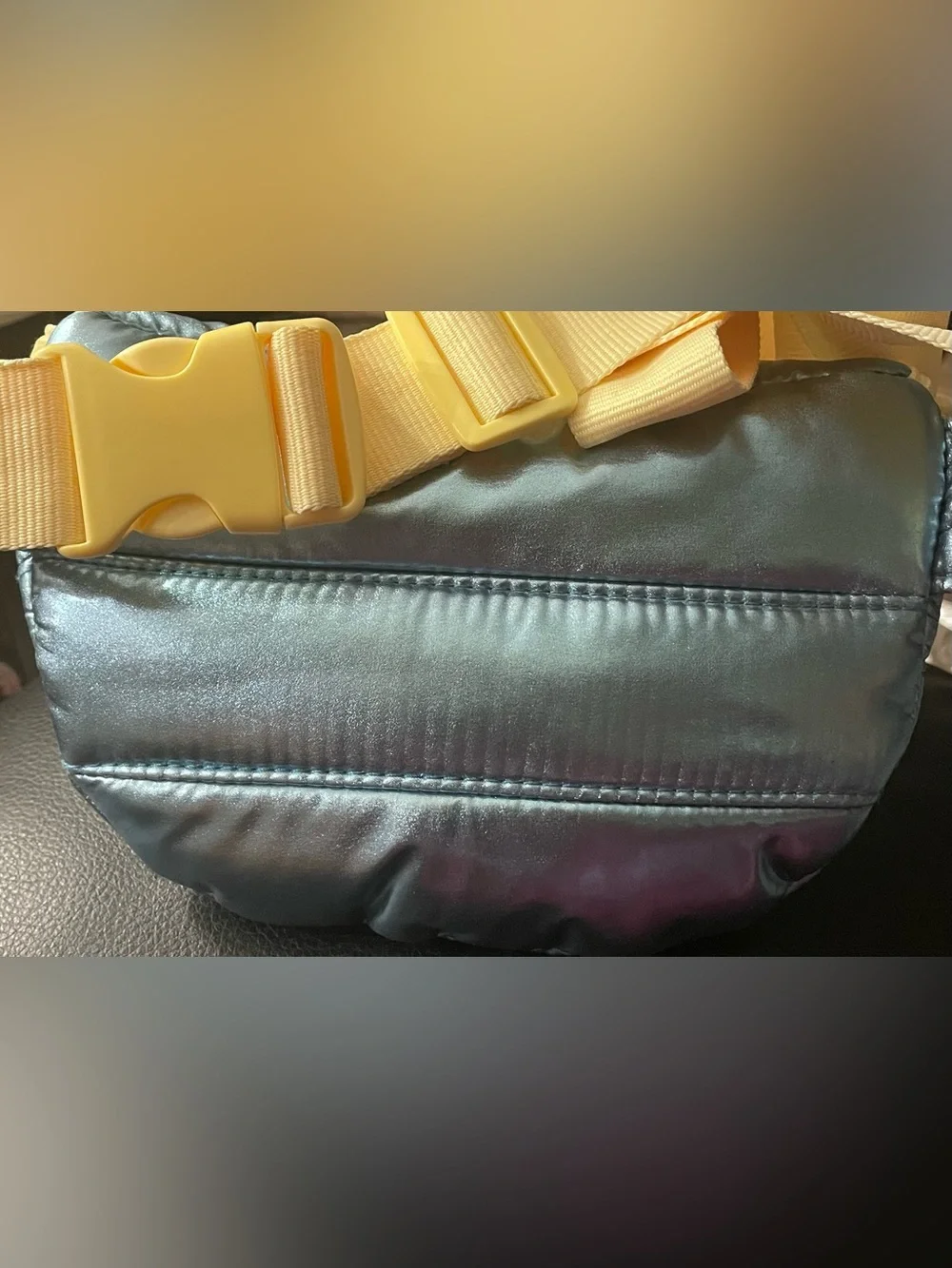 Marc Jacobs Iridescent Blue Belt Bag with Yellow Trim